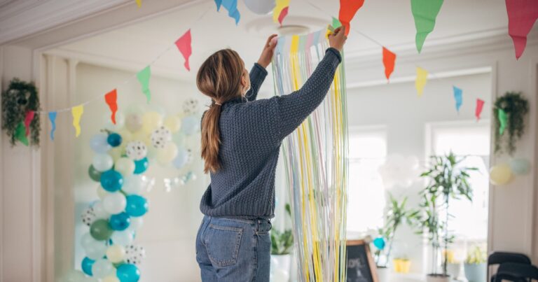 young woman decorating room