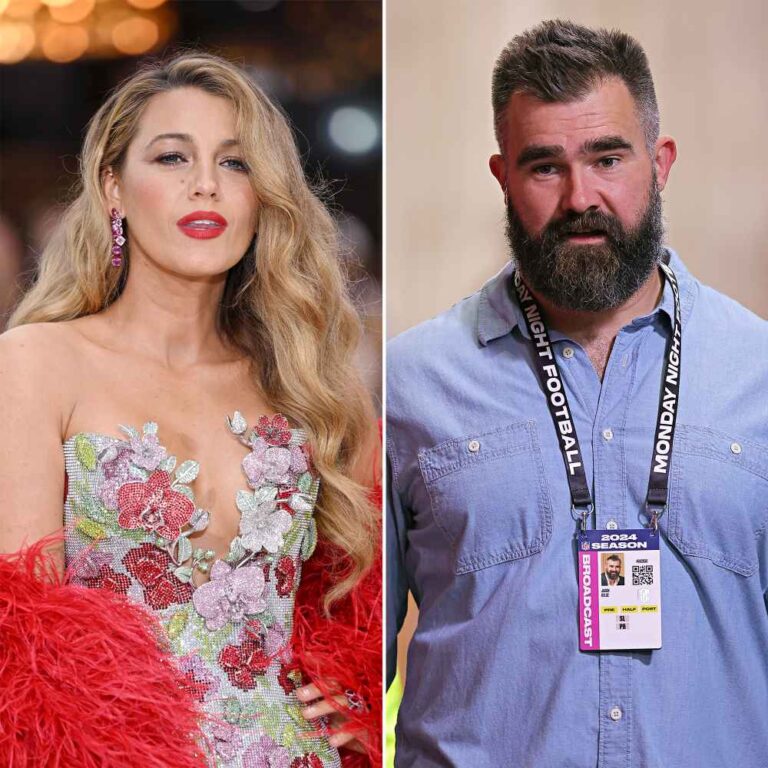 Blake Lively reacts to Jason Kelce Sisterhood of the Traveling Pants review