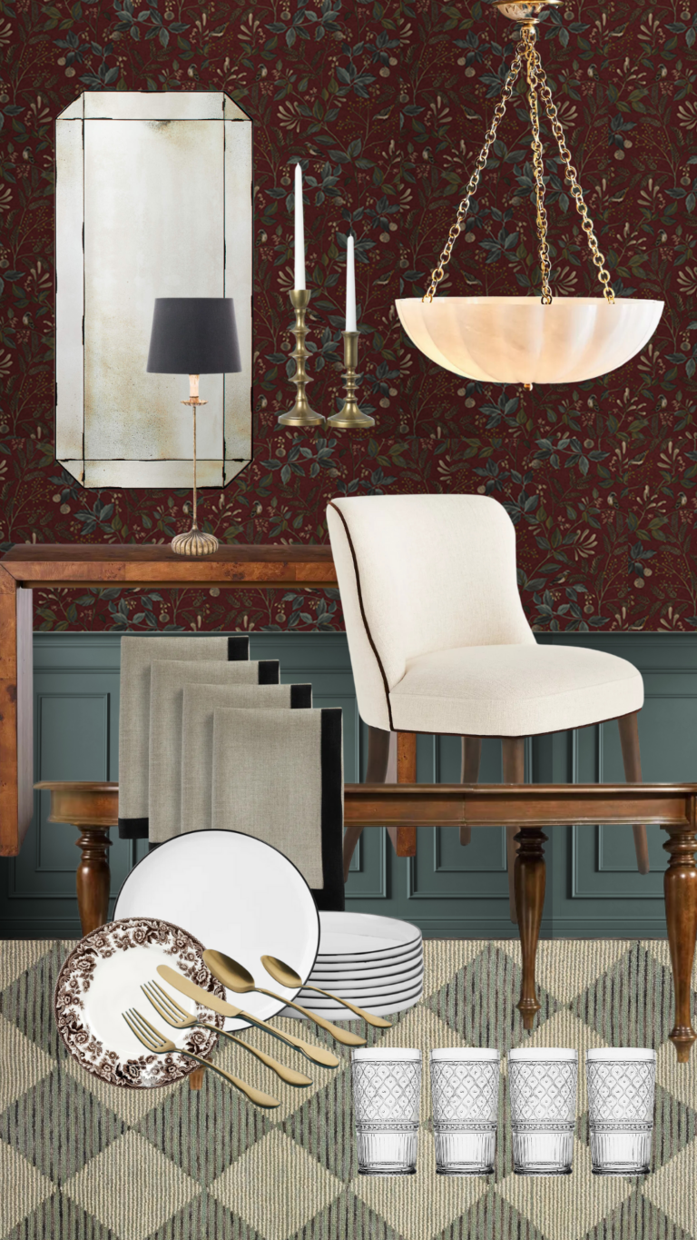 Emerson Crimson Dining Room Moodboard 1