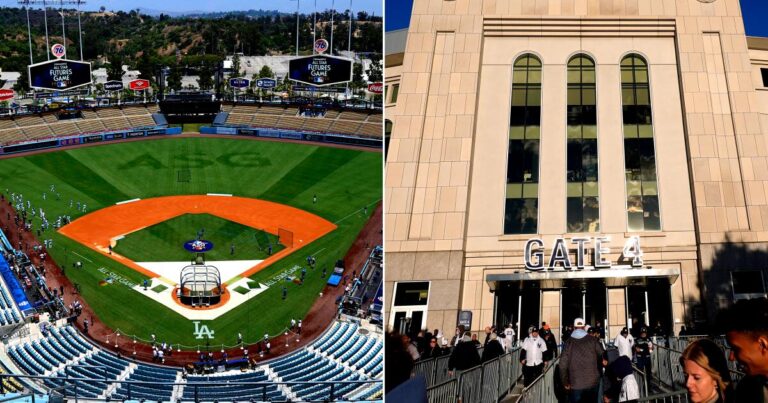 dodger stadium la and yankee stadium ny