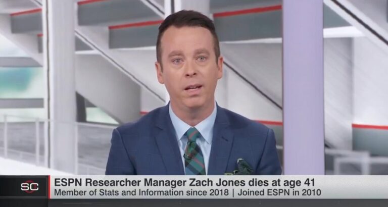 ESPN Anchor Randy Scott Breaks Down on Air Announcing Death of Coworker Zach Jones at the Age of 41