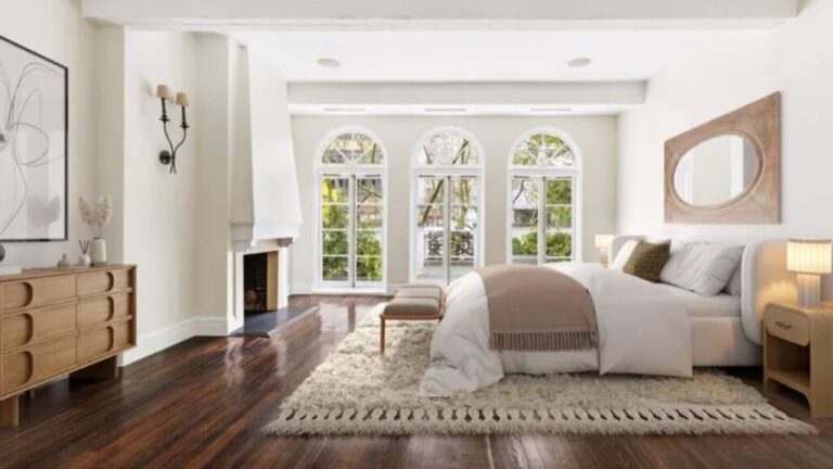 This bedroom overlooks a private garden.Photo Sothebys International Realty 1024x576