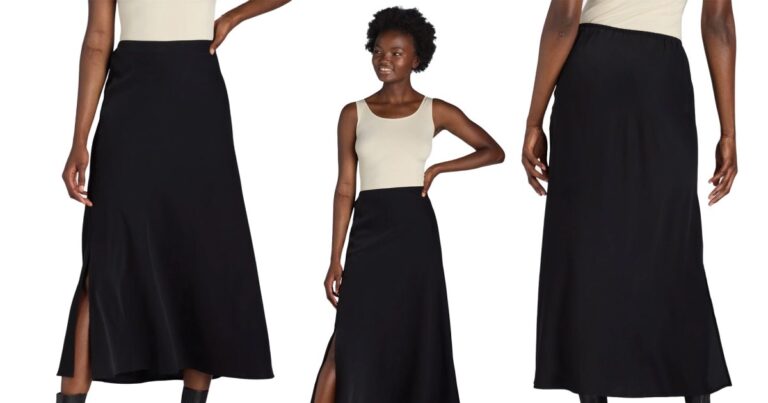 time and tru satin slip maxi skirt