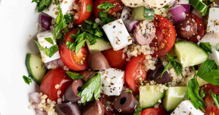 vegan quinoa mediterranean salad