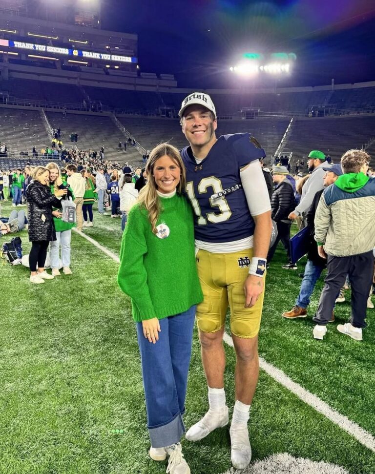 2 Notre Dame QB Riley Leonard and Girlfriend Molly Waldings Relationship Timeline