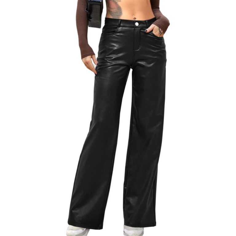 wide leg leather pants