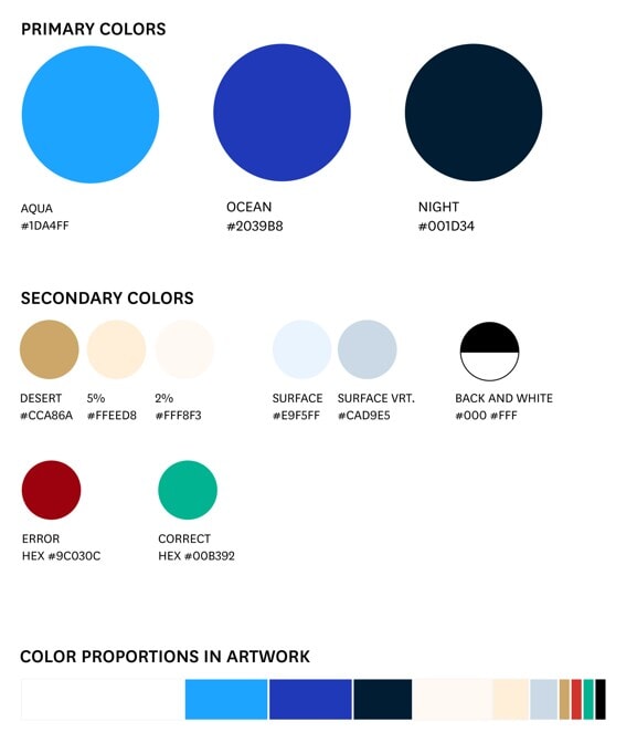 Primary and secondary colors